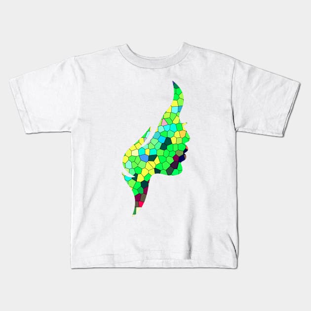 Women face stained colourful glass Kids T-Shirt by Tshirtstory